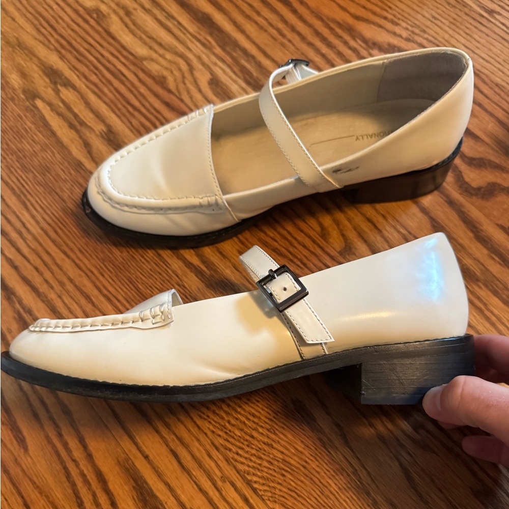 Intentionally Blank Cream Mary Jane Loafers